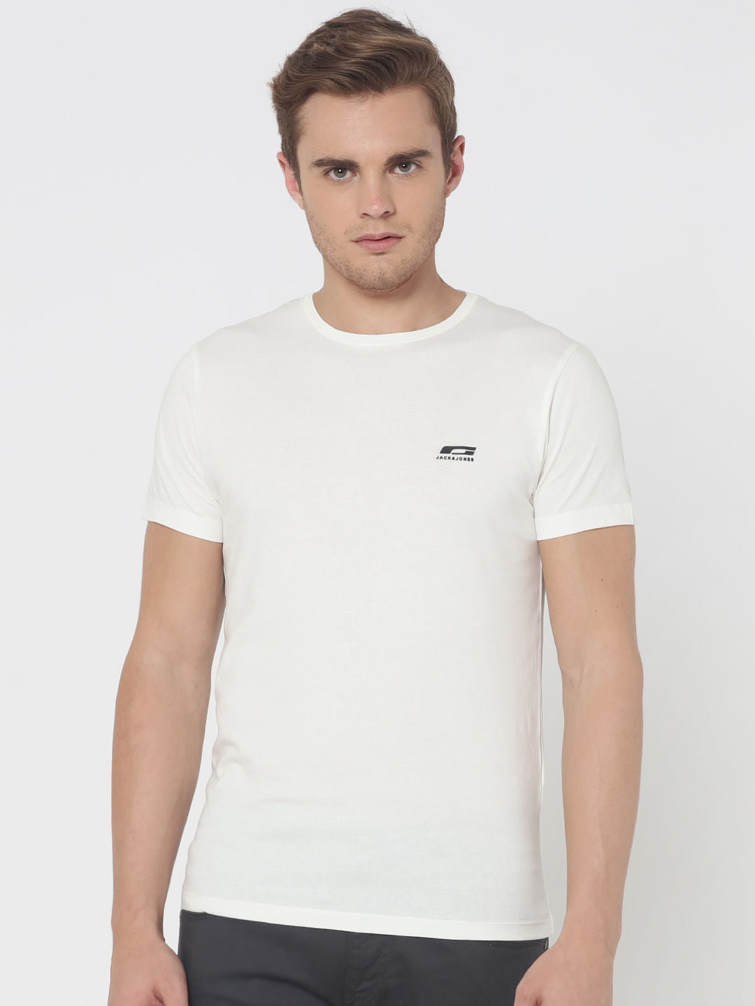 Pack Of Two Crew Neck T-Shirts- Red & White