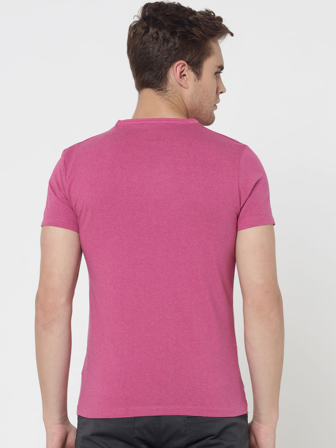 Pack Of Two Crew Neck T-Shirts- Pink And Black