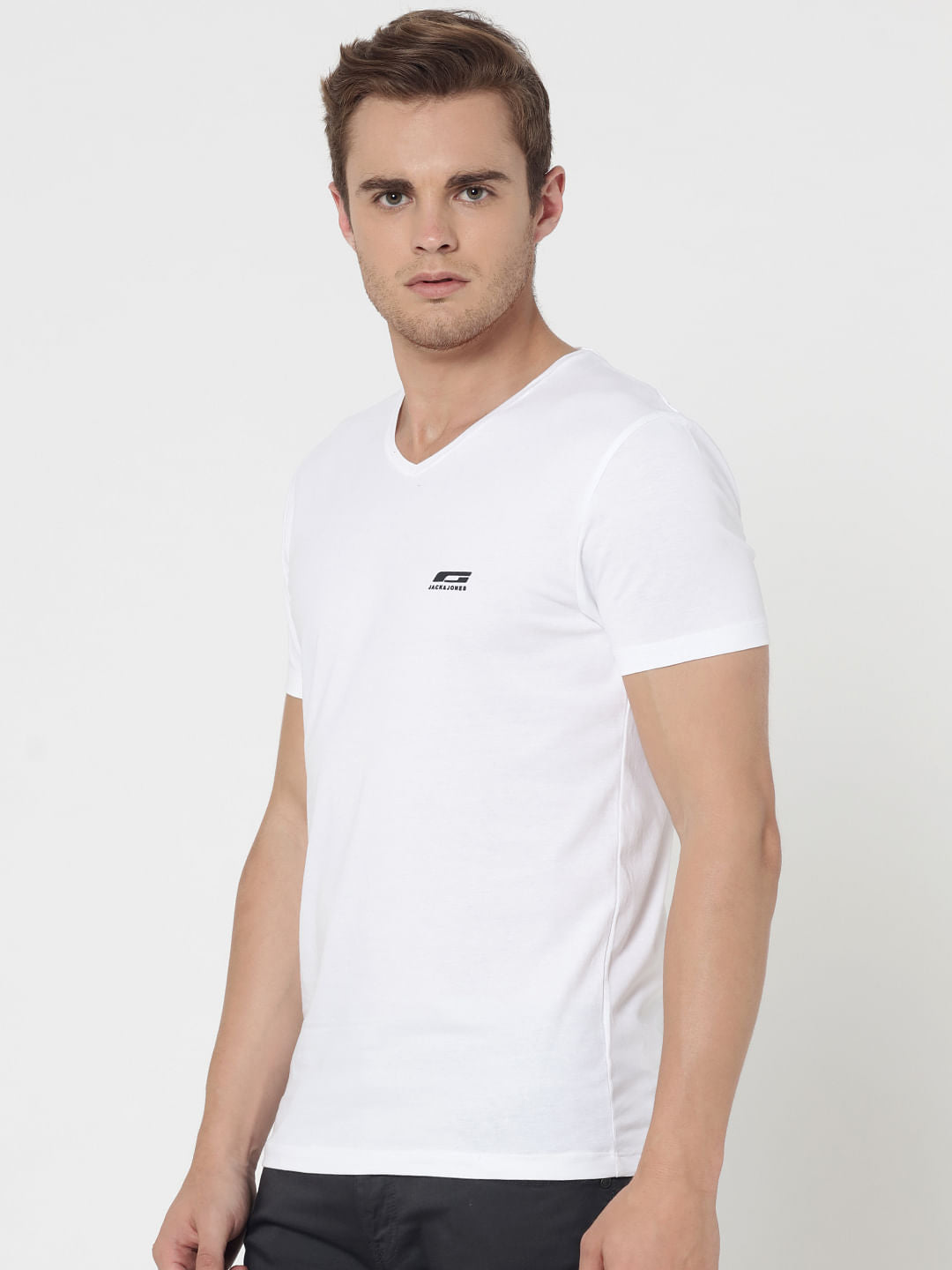 Pack Of Two V-Neck T-Shirts- Light Blue And White