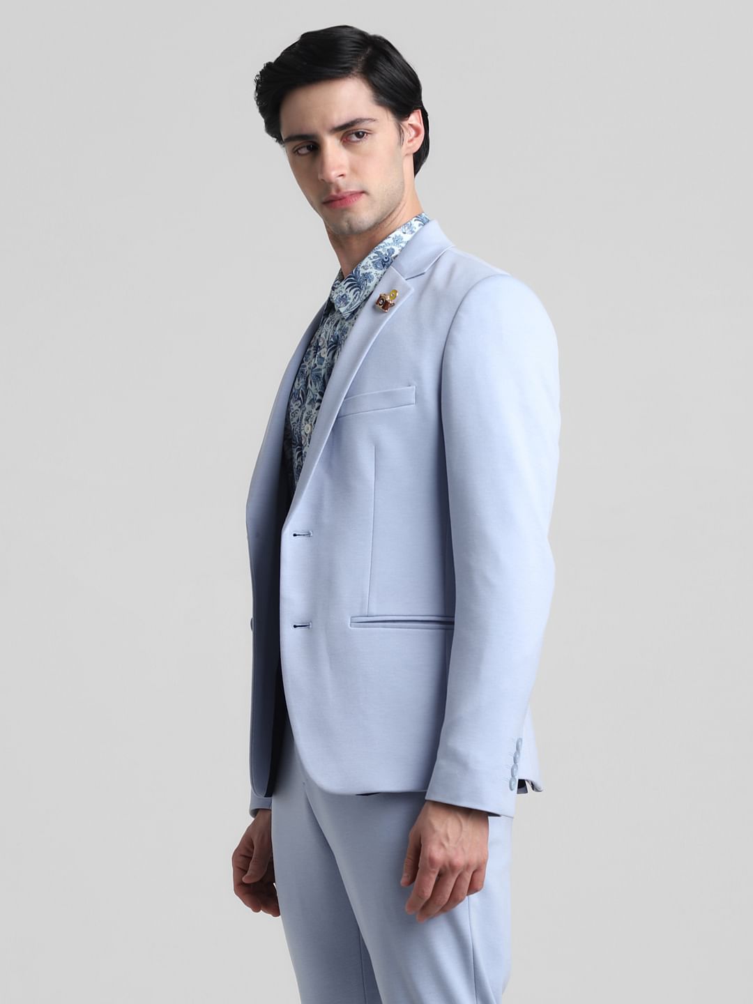 Light Blue Knitted Co-ord Set Blazer