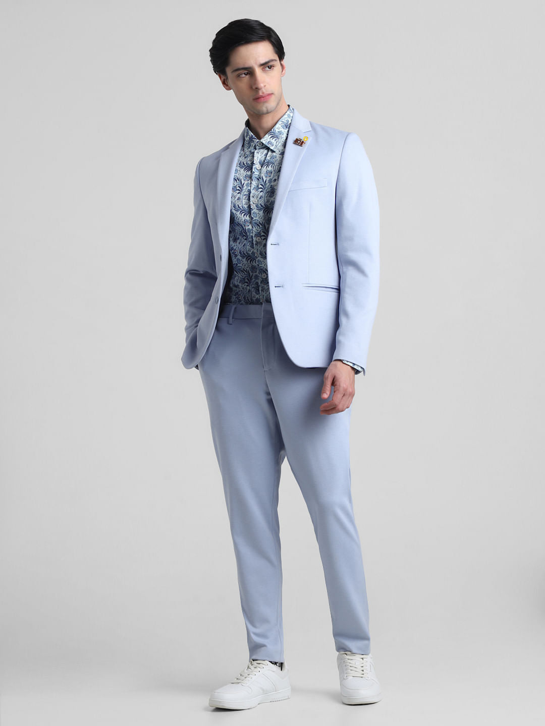 Light Blue Knitted Co-ord Set Blazer