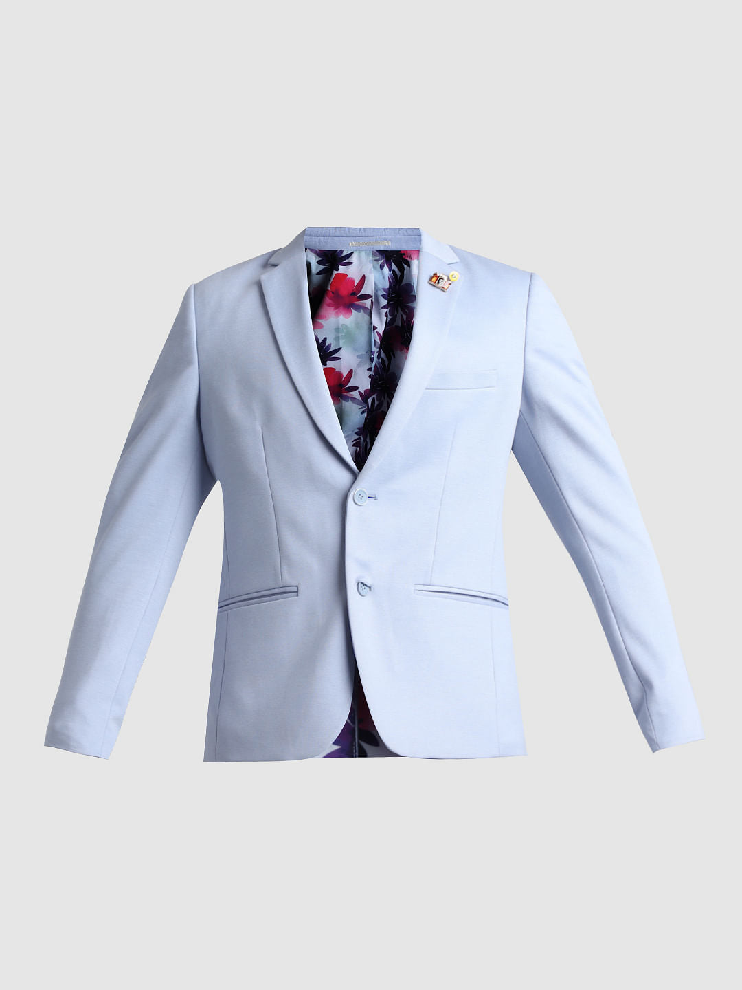 Light Blue Knitted Co-ord Set Blazer