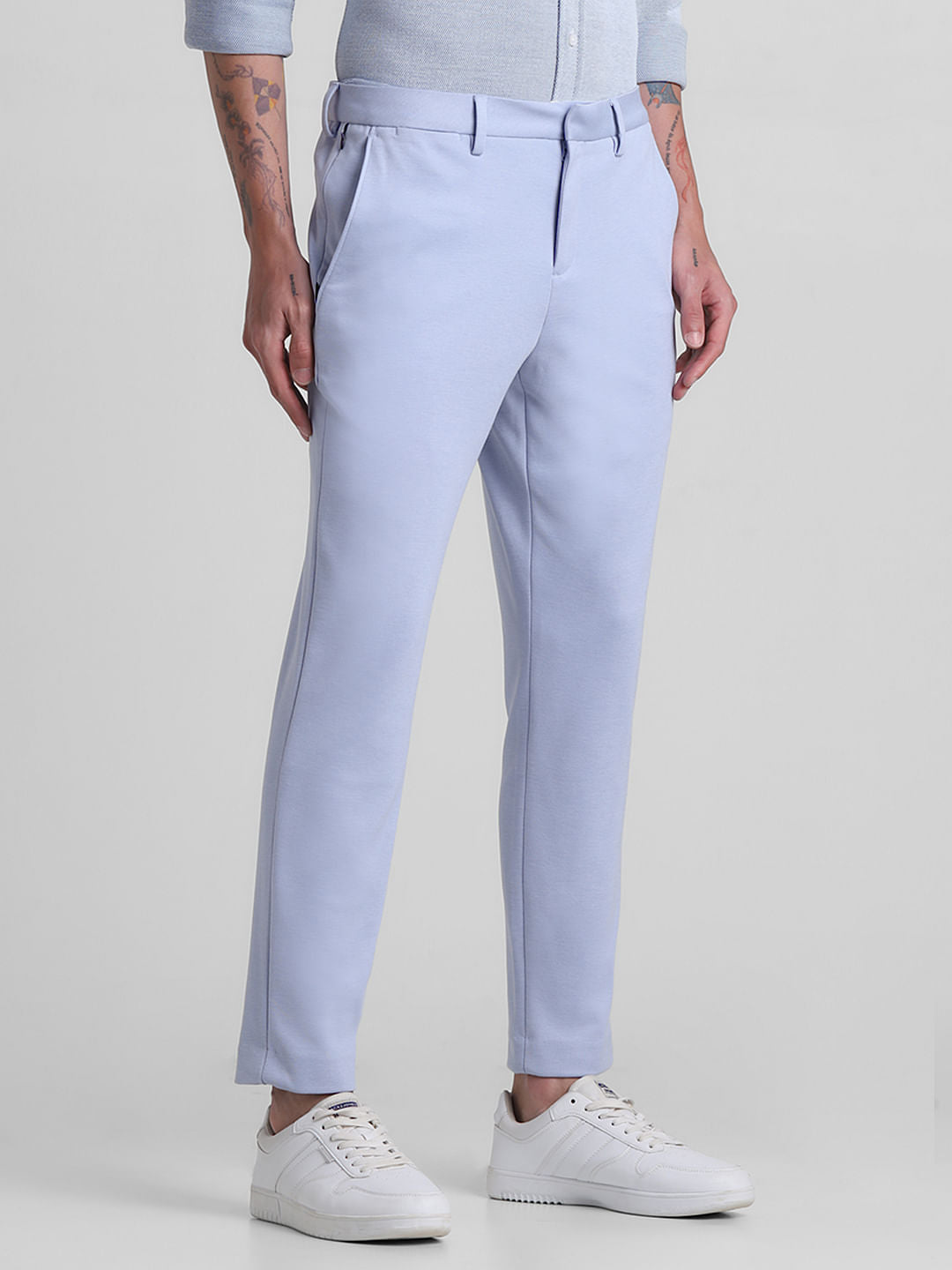 Light Blue Knitted Co-ord Set Trousers