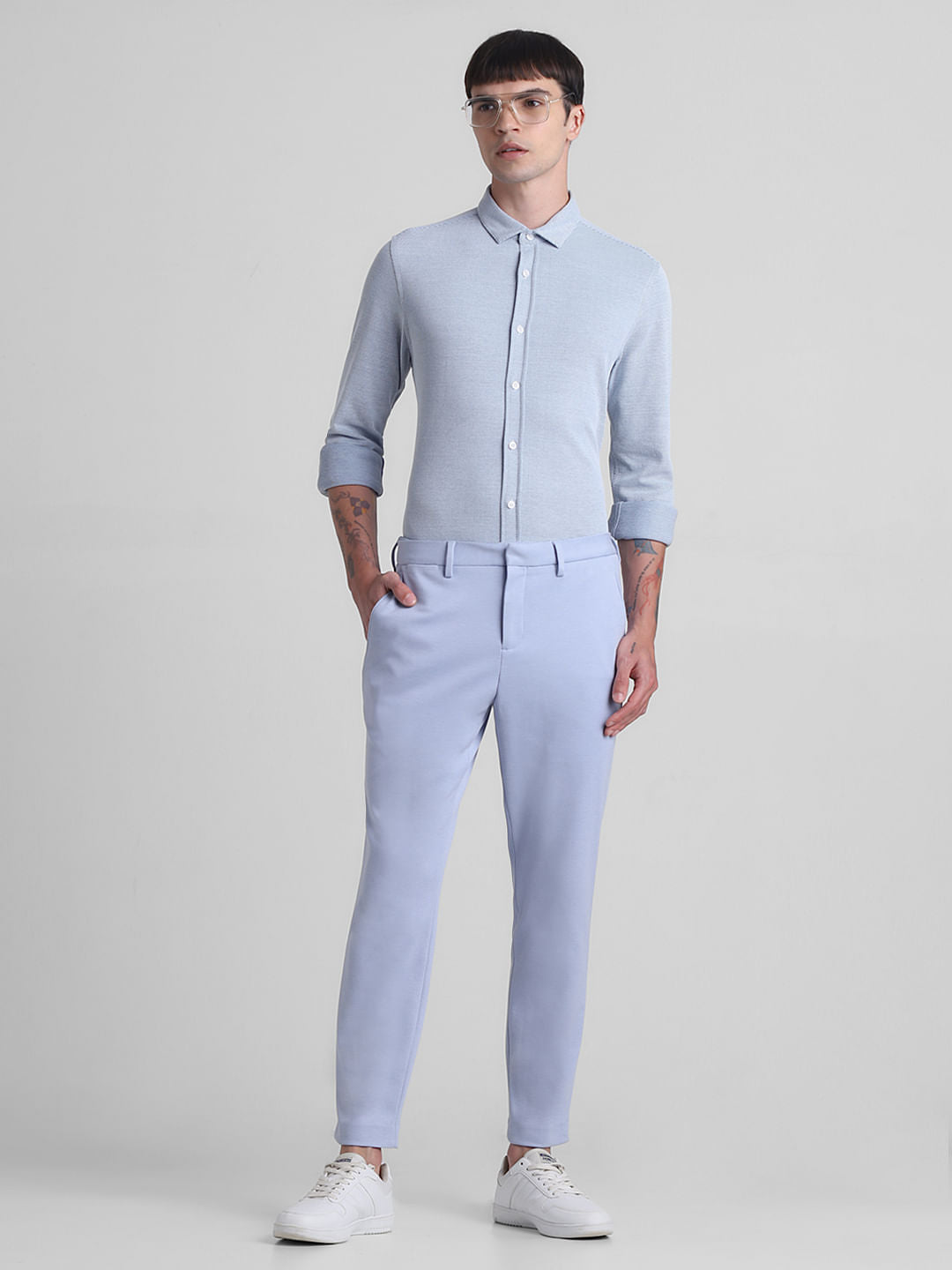 Light Blue Knitted Co-ord Set Trousers