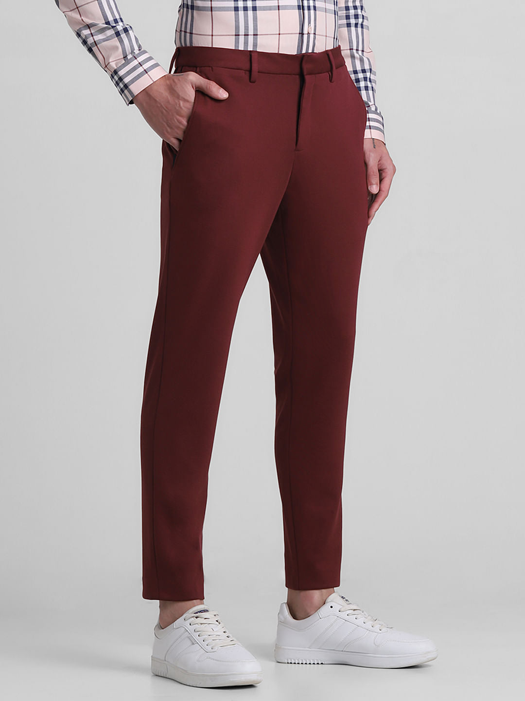 Maroon Knitted Co-ord Set Trousers