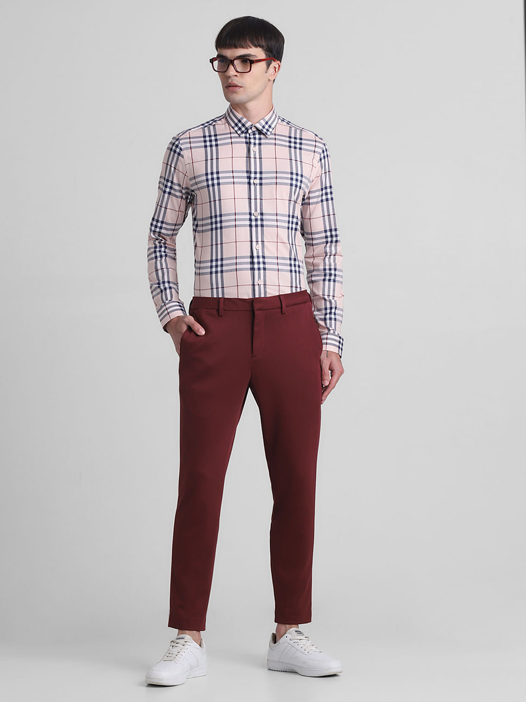 Maroon Knitted Co-ord Set Trousers