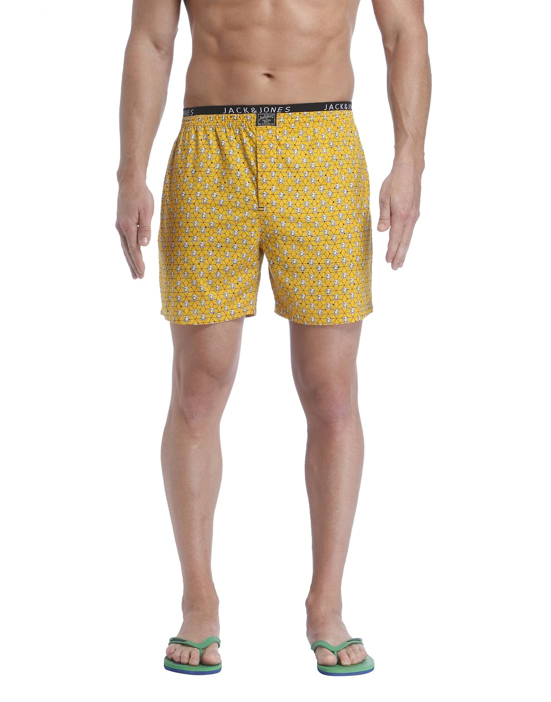 Orange All Over Skull Print Boxer