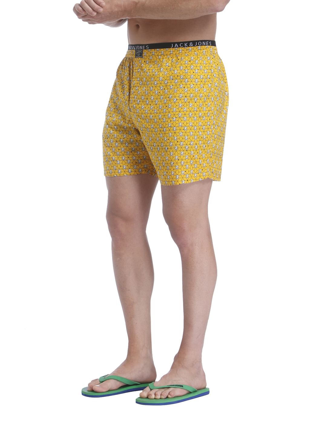 Orange All Over Skull Print Boxer