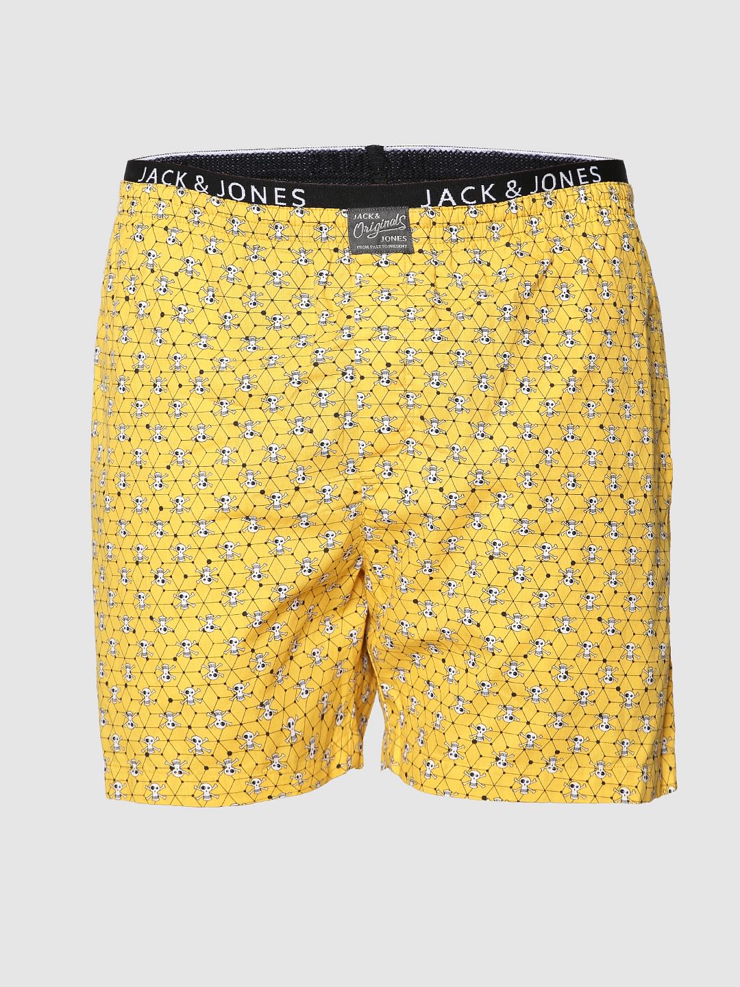 Orange All Over Skull Print Boxer