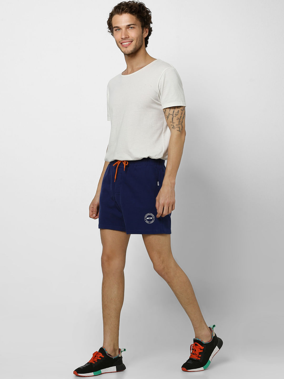 Blue Mid Rise Sweatshorts