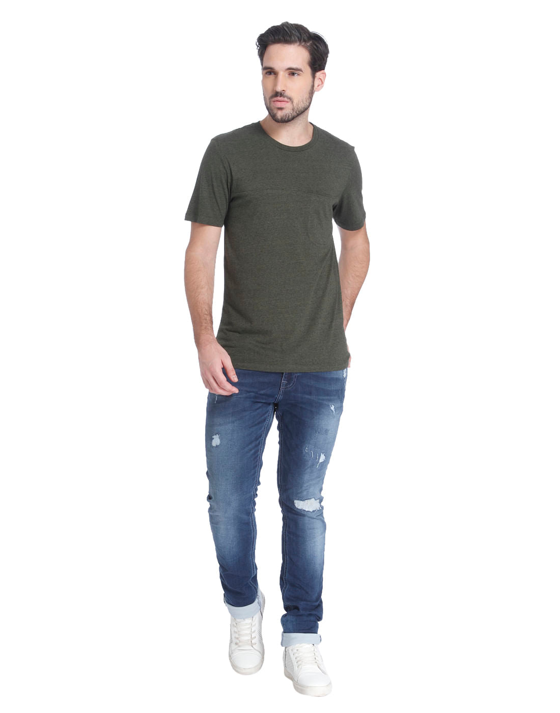 Dark Green Crew Neck T-shirt