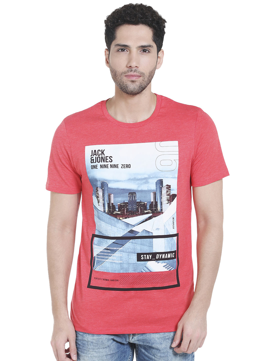 Red Graphic Print Crew Neck T-shirt