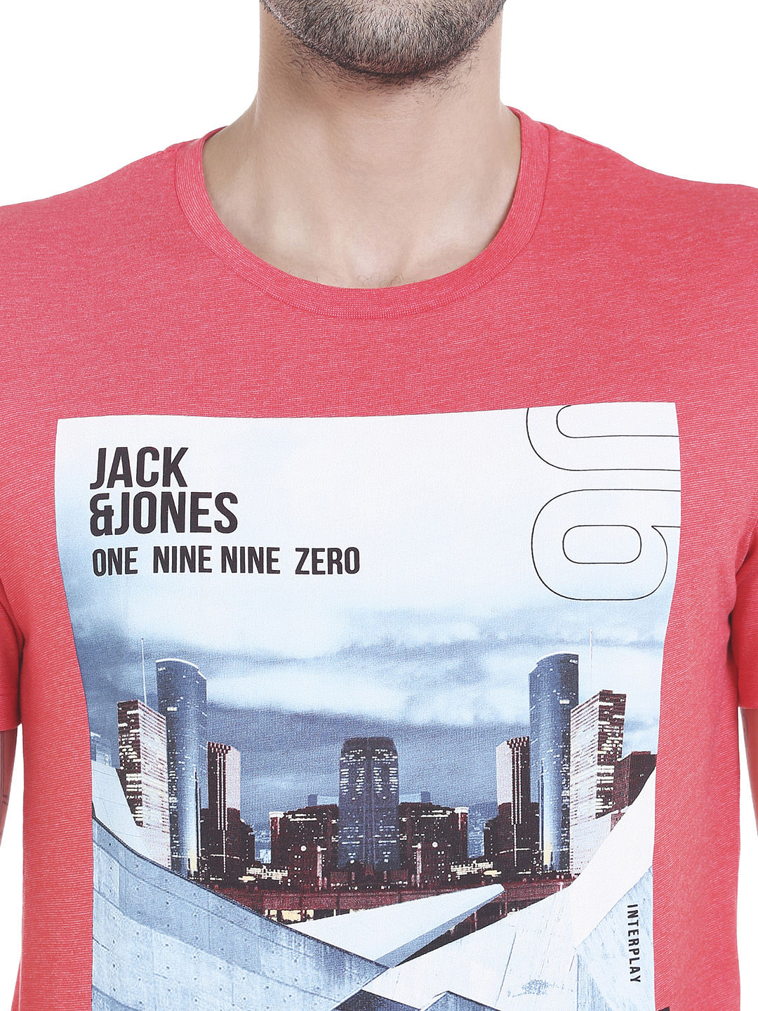 Red Graphic Print Crew Neck T-shirt