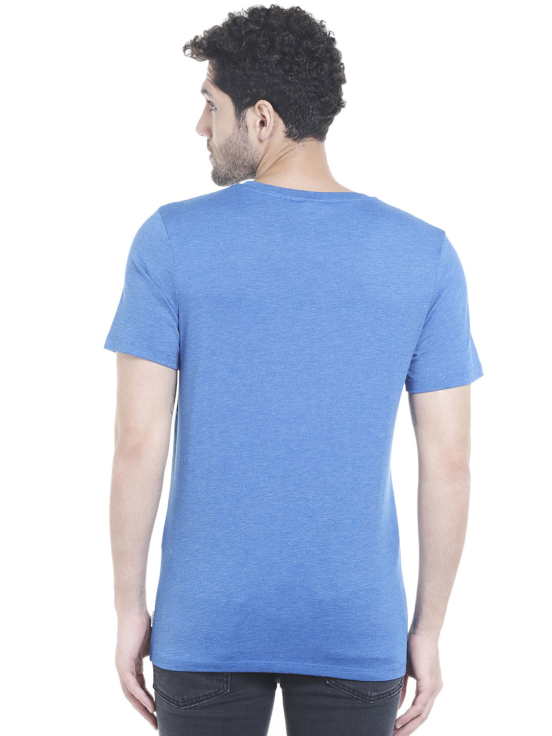 Blue Graphic Print Crew Neck T-shirt