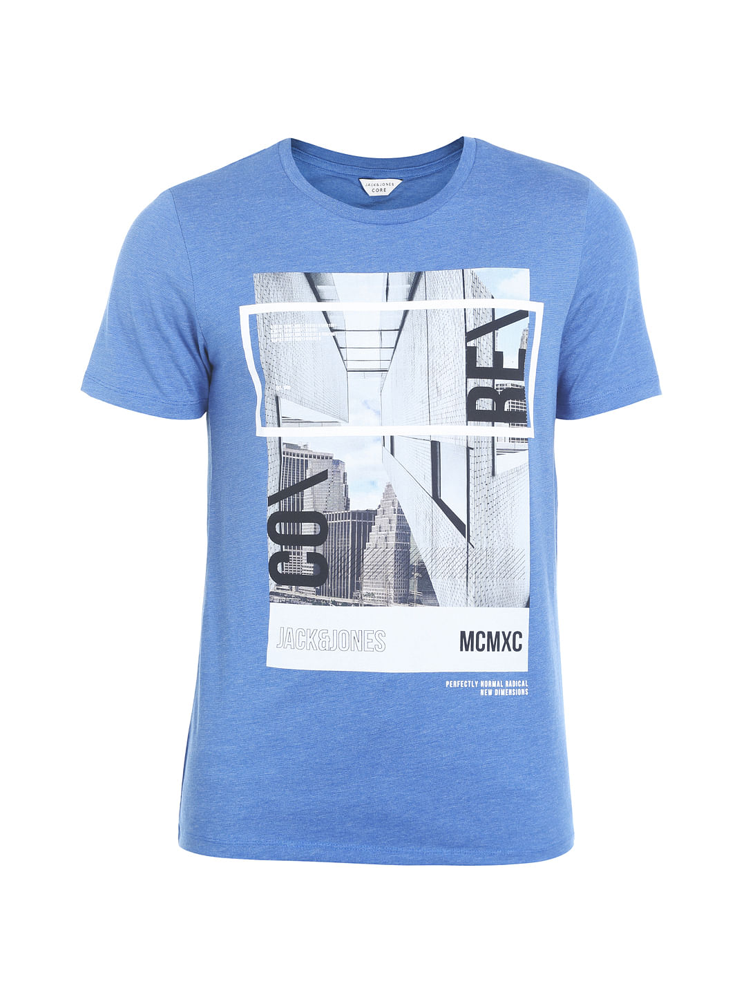 Blue Graphic Print Crew Neck T-shirt