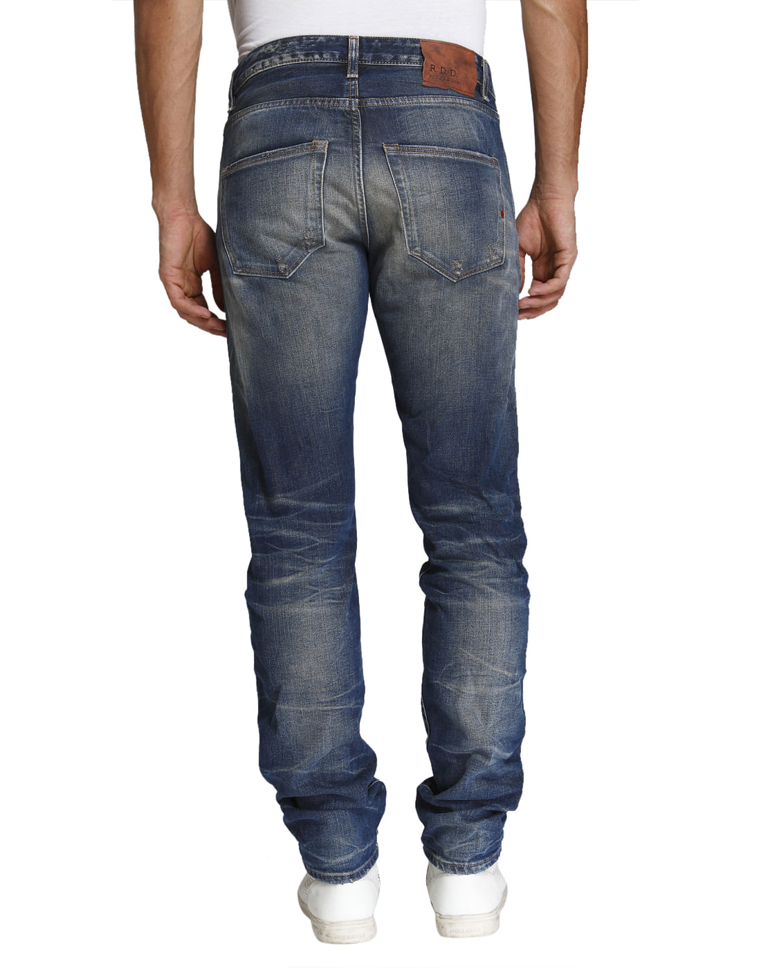 Blue Mid Rise Distressed Slim Fit Jeans
