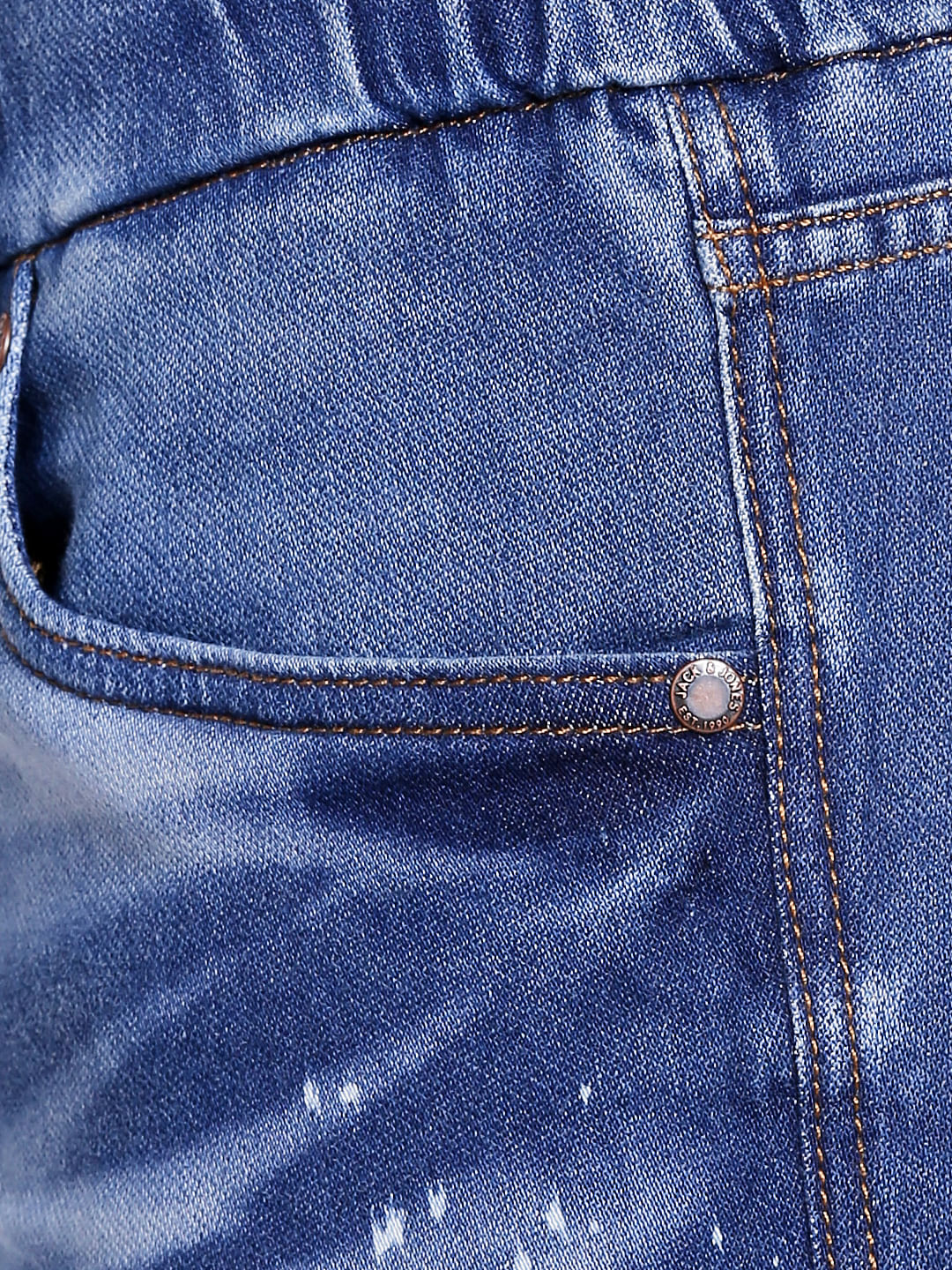 Blue Low Rise Glenn Washed Slim Fit Jeans