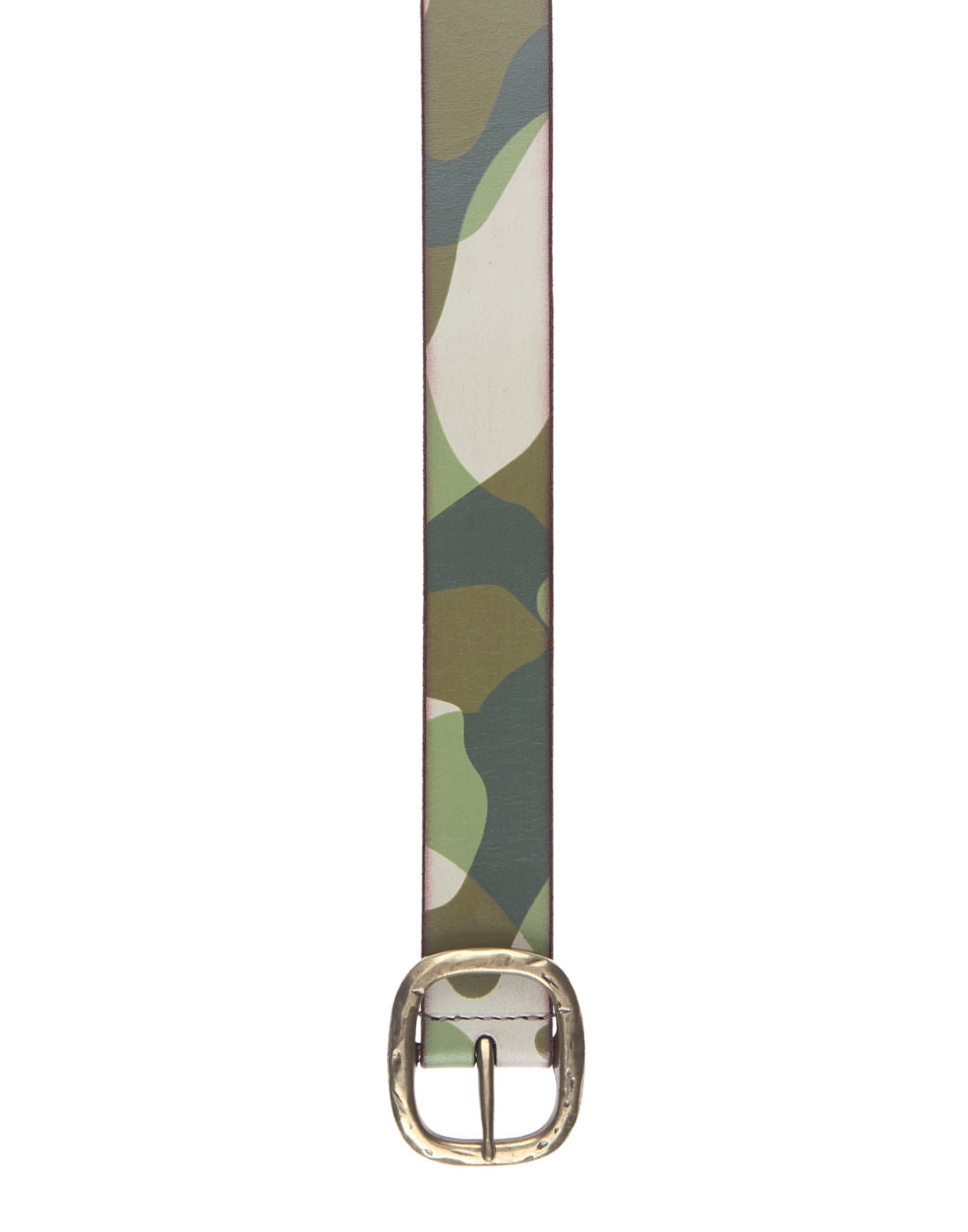 Green Camo Leather Belt