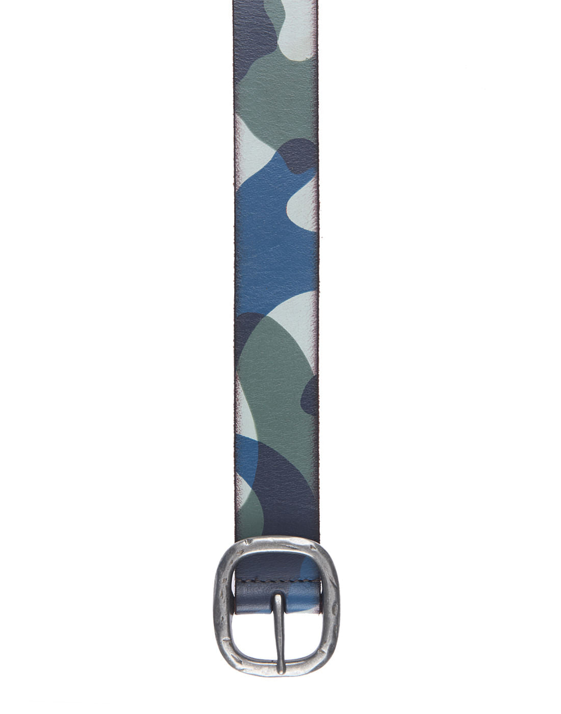 Blue Camo Leather Belt