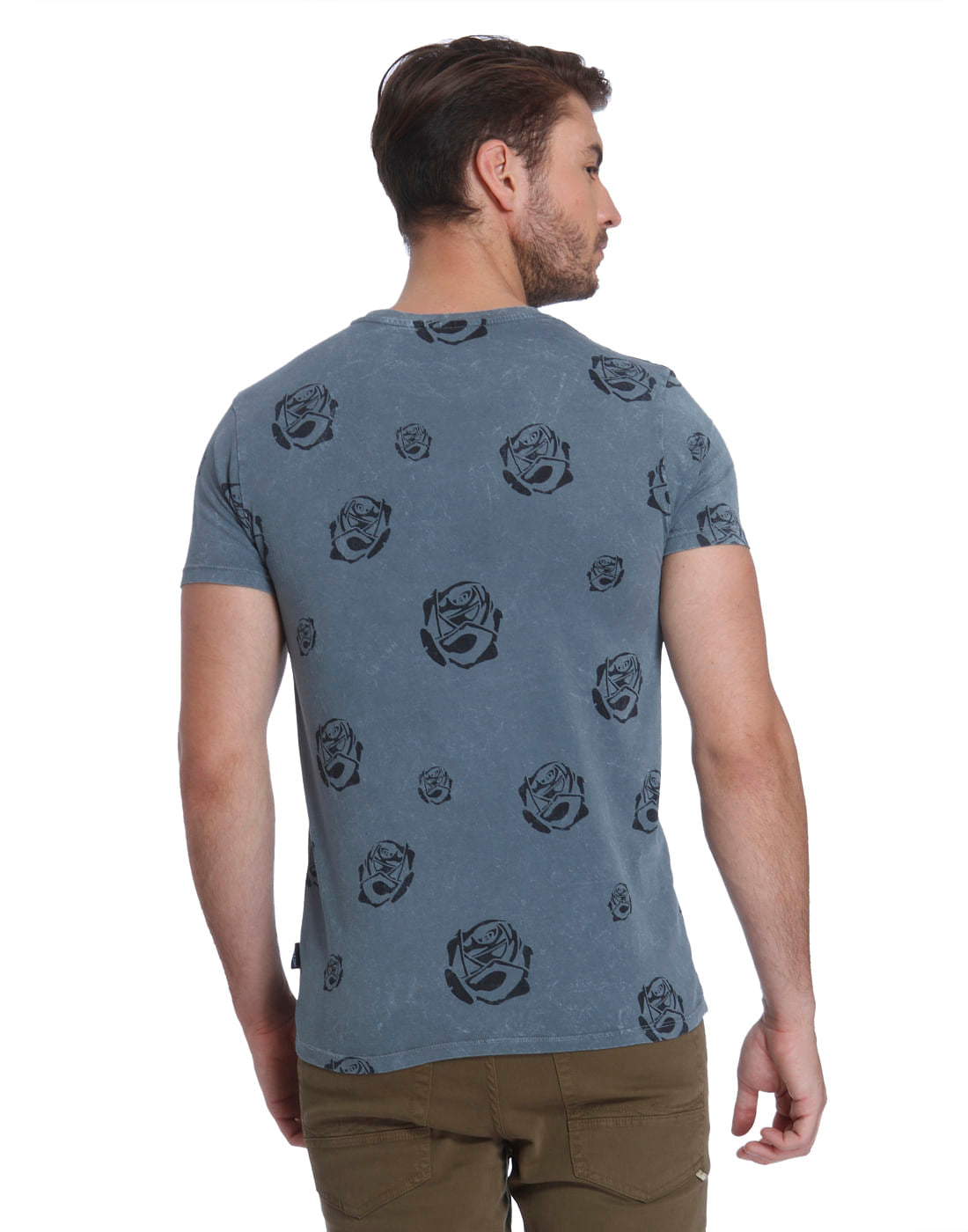 Grey Graphic Print Crew Neck T-shirt
