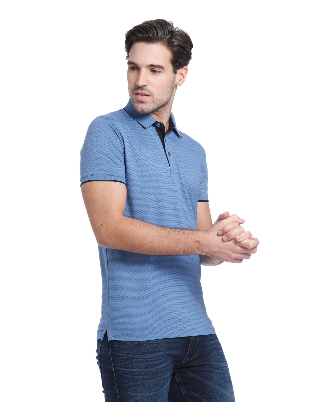 Blue Polo Neck T-shirt