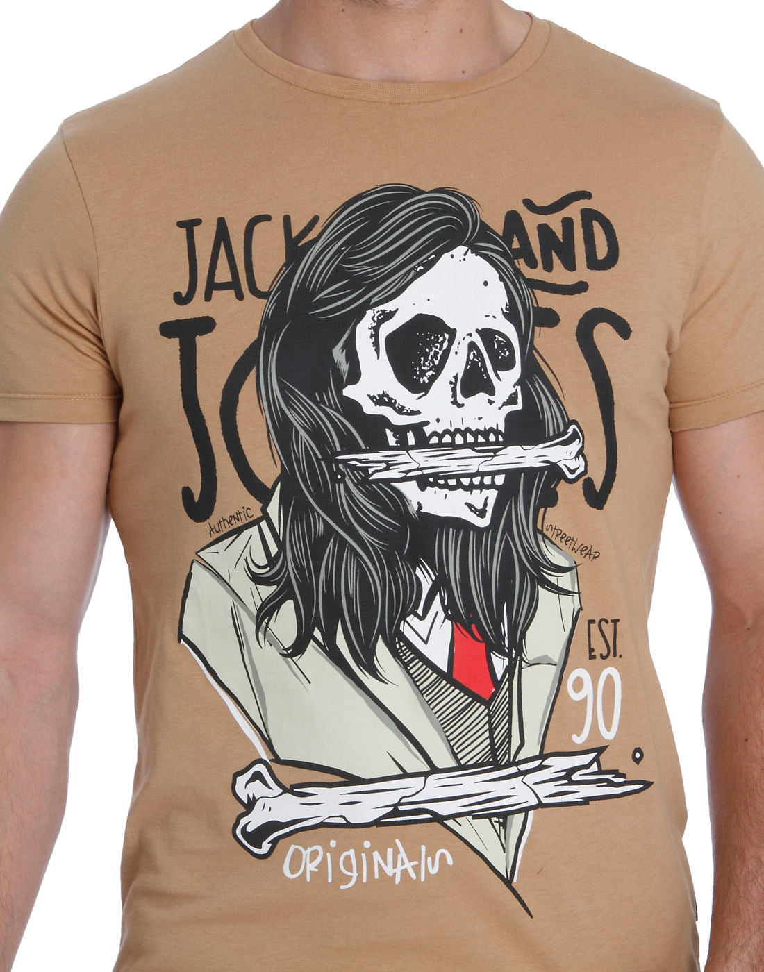 Brown Graphic Print Crew Neck T-shirt
