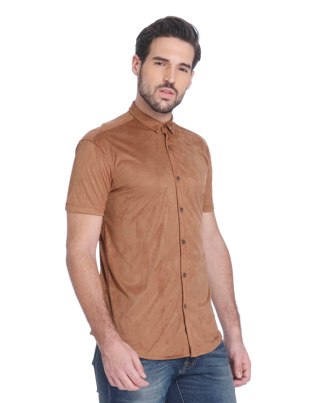 Brown Short Sleeves Shirt