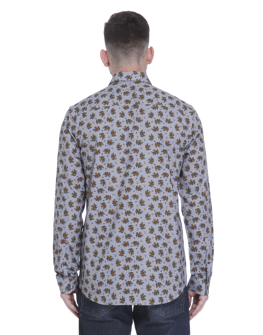 Grey All Over Print Full Sleeves Shirt