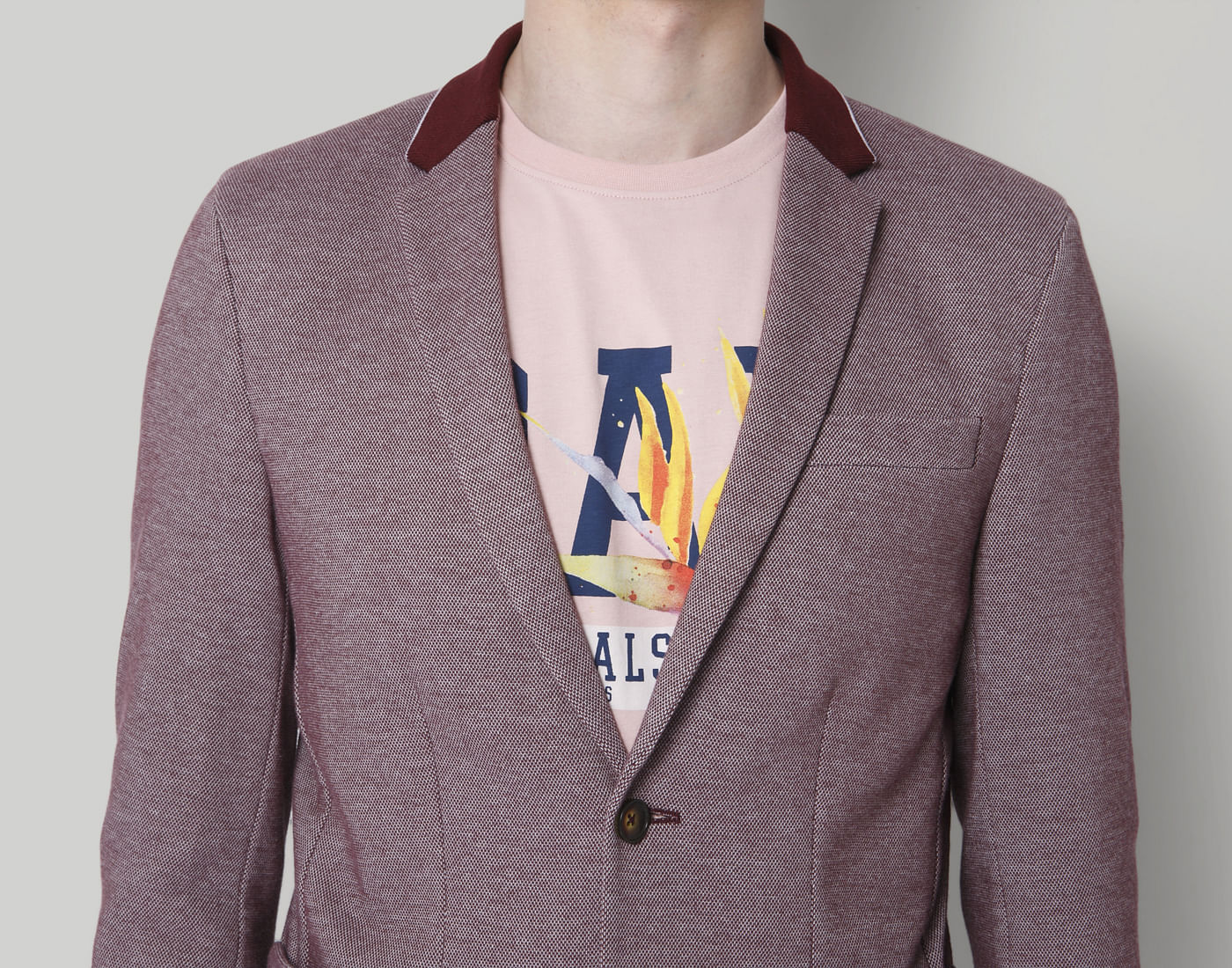Burgundy Double Button Blazer