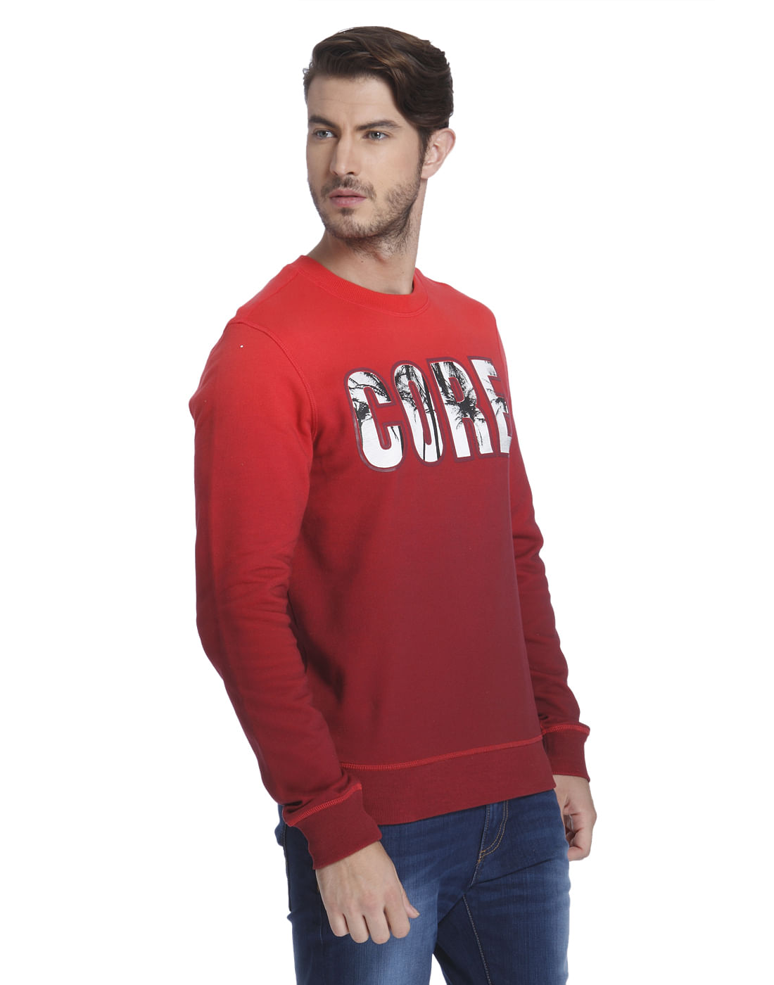Red Text Print Sweatshirt