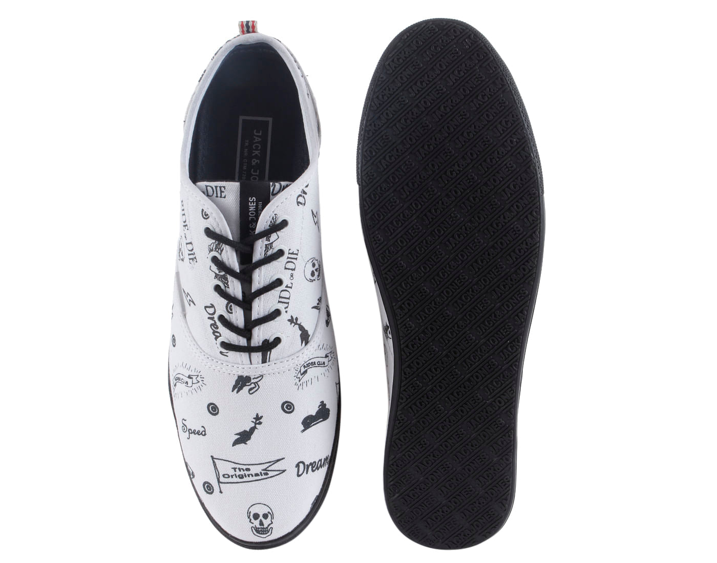 White Graphic Print Sneakers