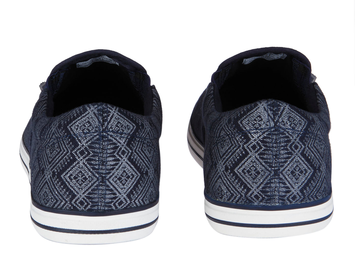 Dark Blue Aztec Print Slip Ons
