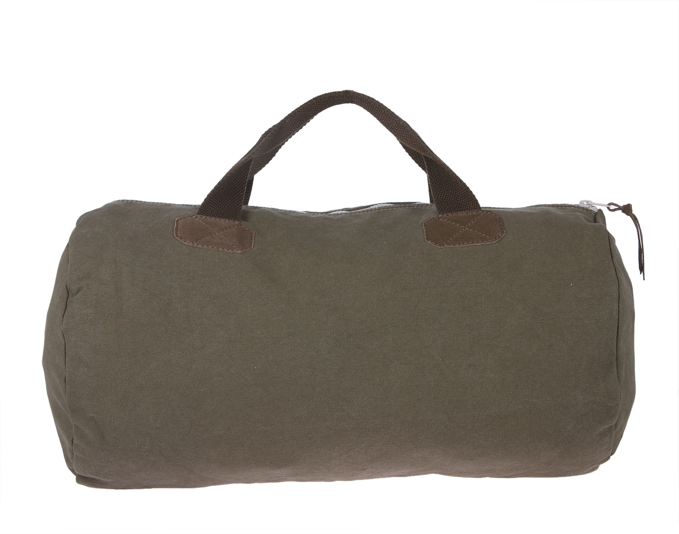 Olive Green Logo Print Duffle Bag