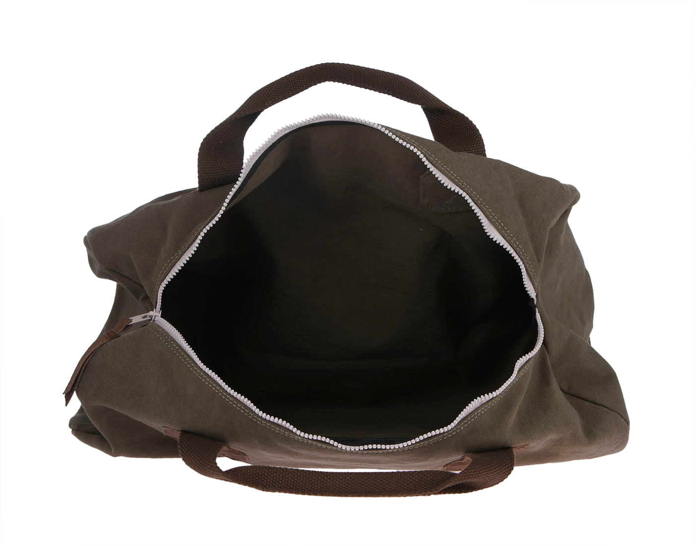 Olive Green Logo Print Duffle Bag