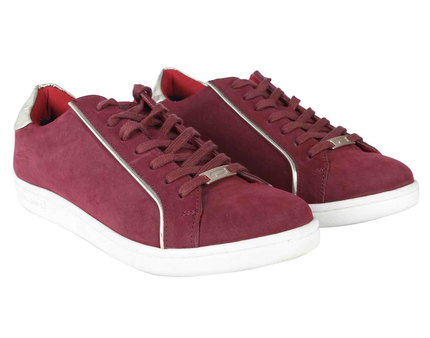 Maroon Lace Up Sneakers