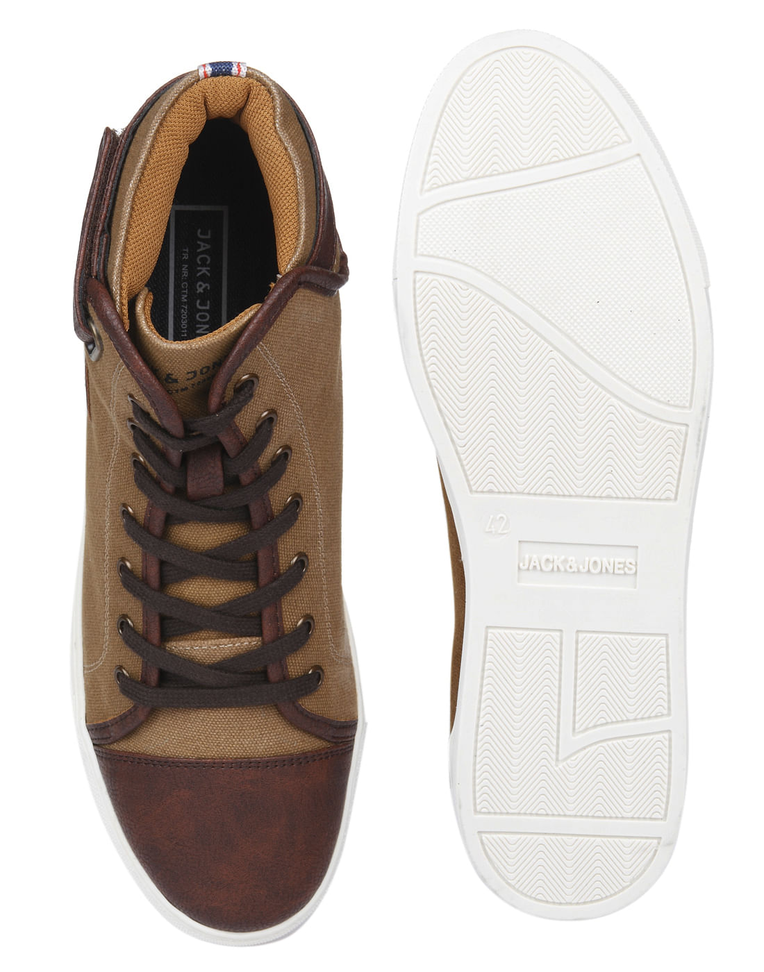 Brown Two Toned High Top Sneakers