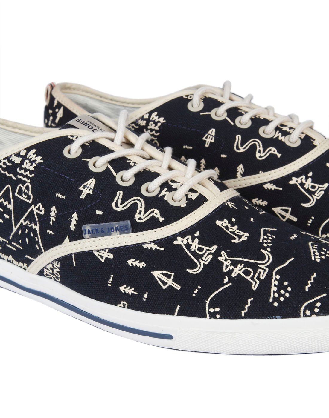 Blue Printed Canvas Sneakers