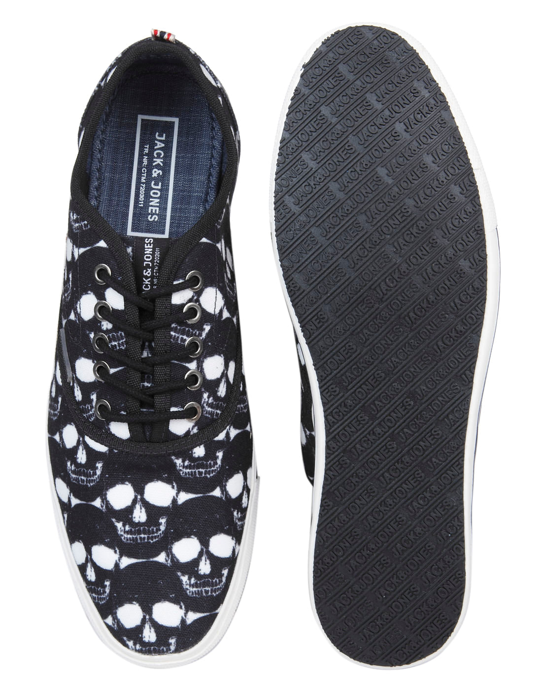 Blue Skull Print Sneakers