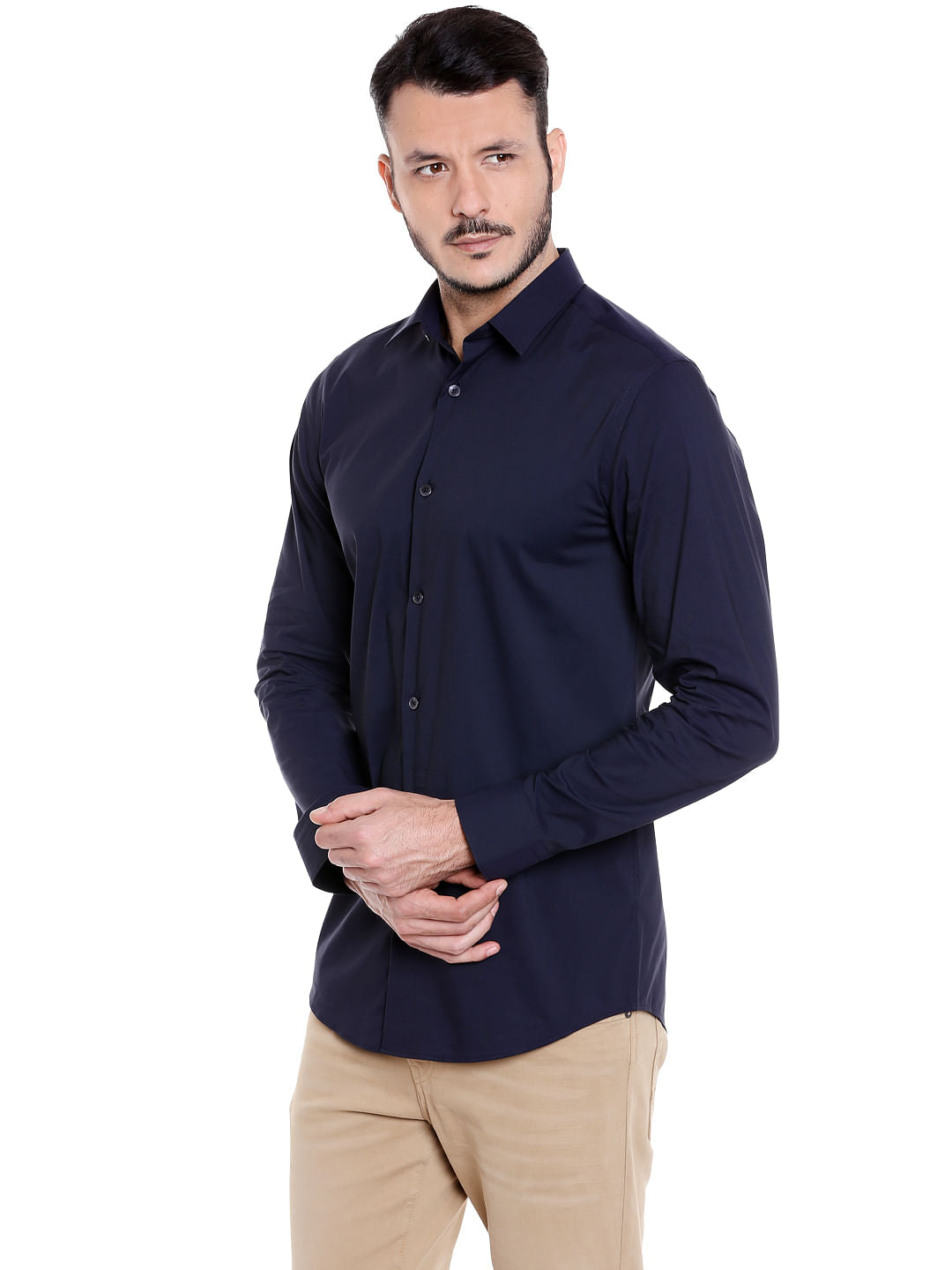 Navy Blue Full Sleeves Shirt