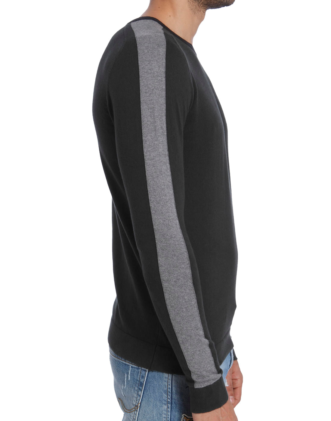 Black Colourblocked Pullover