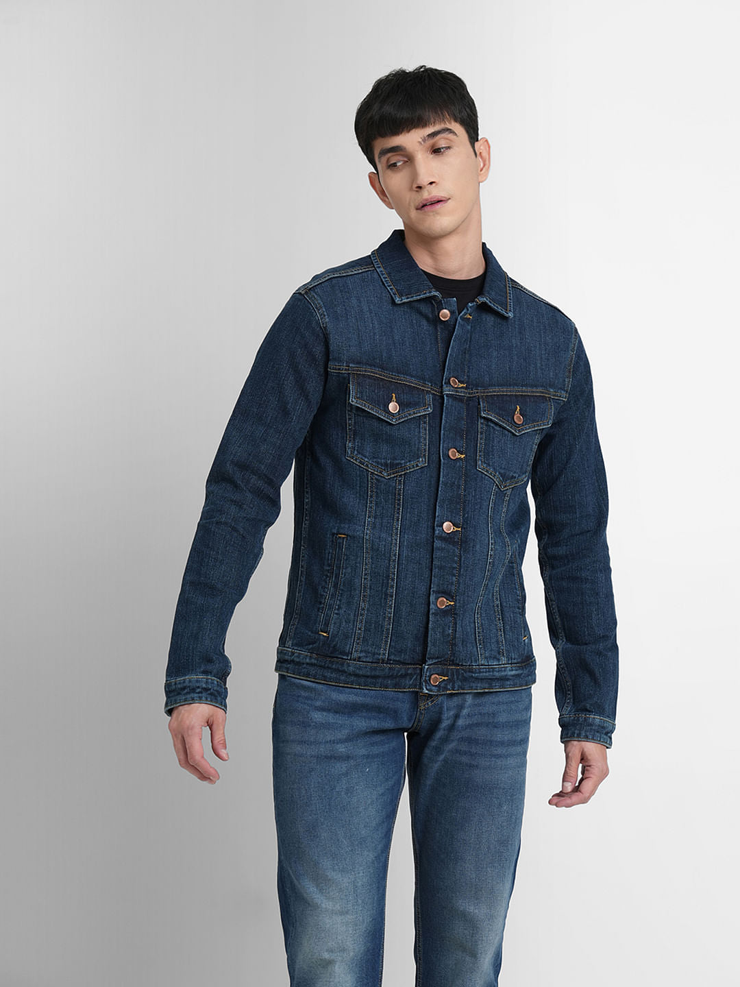 Dark Blue Trucker Denim Jacket