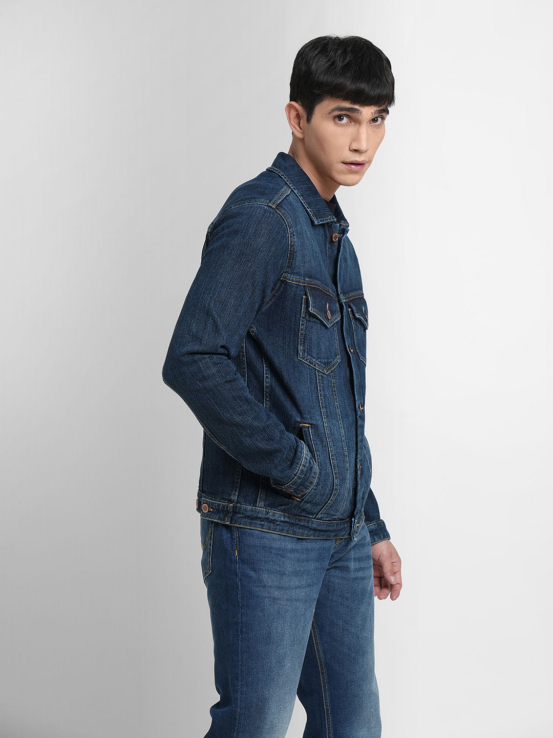 Dark Blue Trucker Denim Jacket