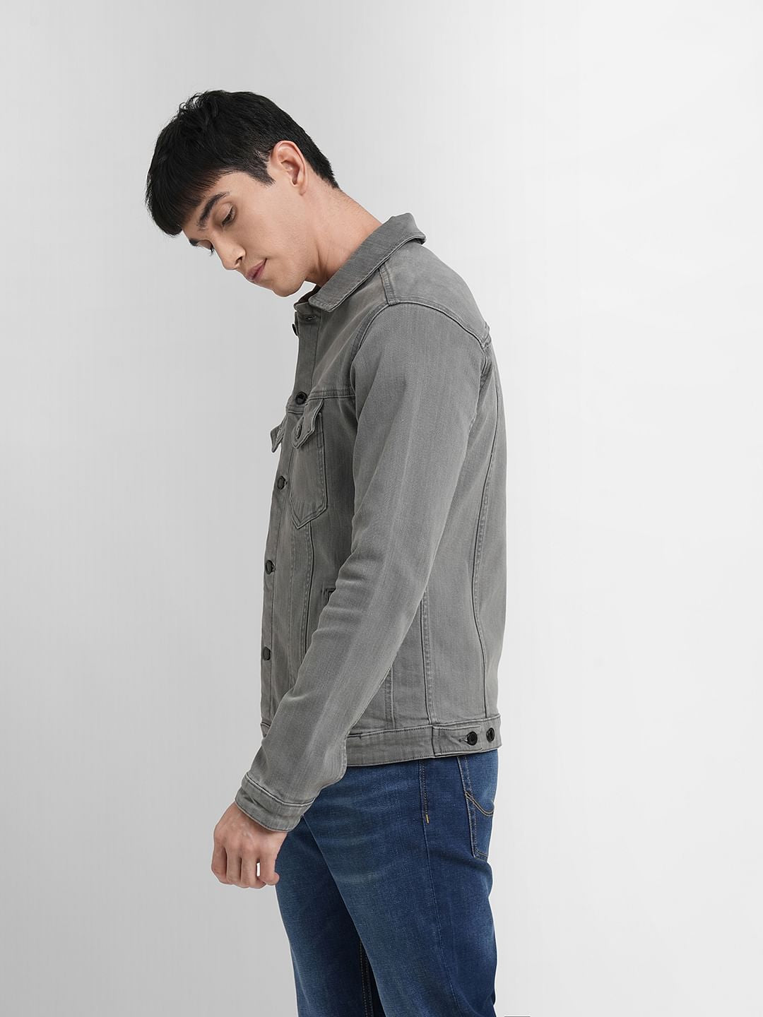Grey Trucker Denim Jacket