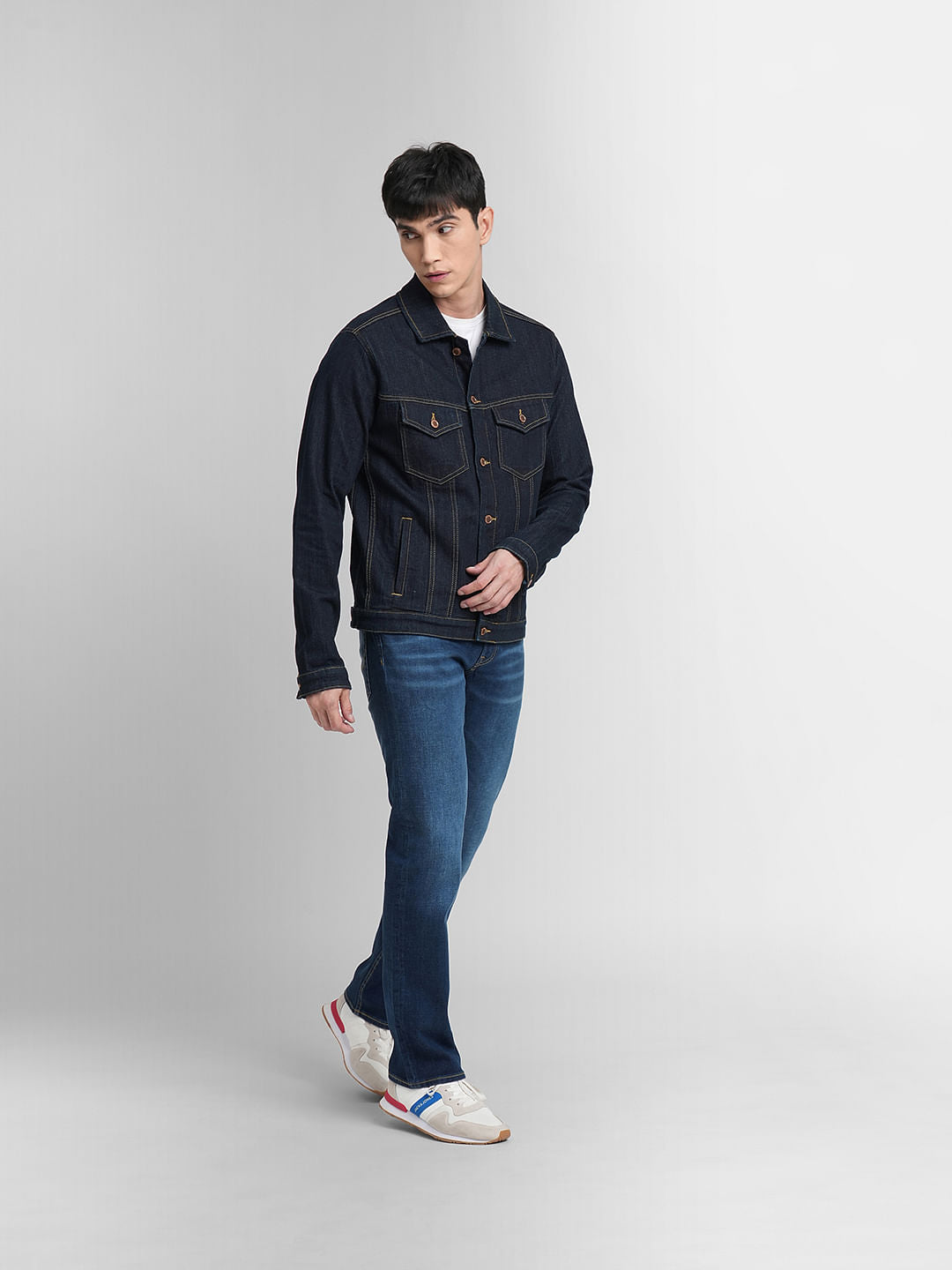 Navy Blue Trucker Denim Jacket