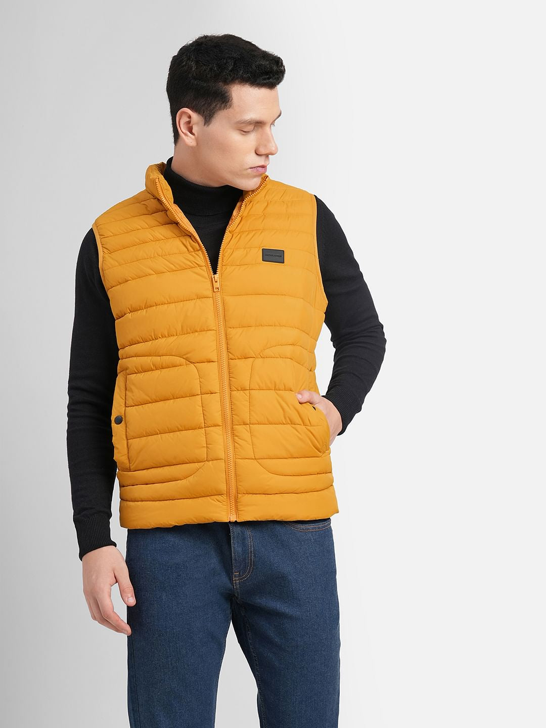 Yellow Vest Puffer Jacket