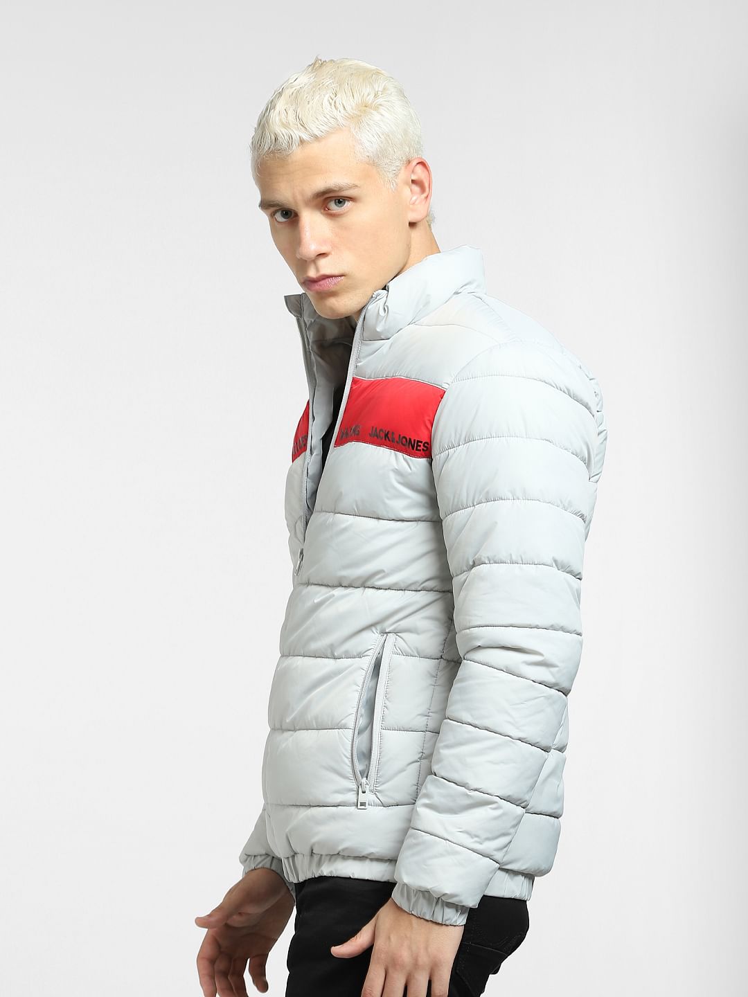 Light Grey Quilted Hooded Puffer Jacket