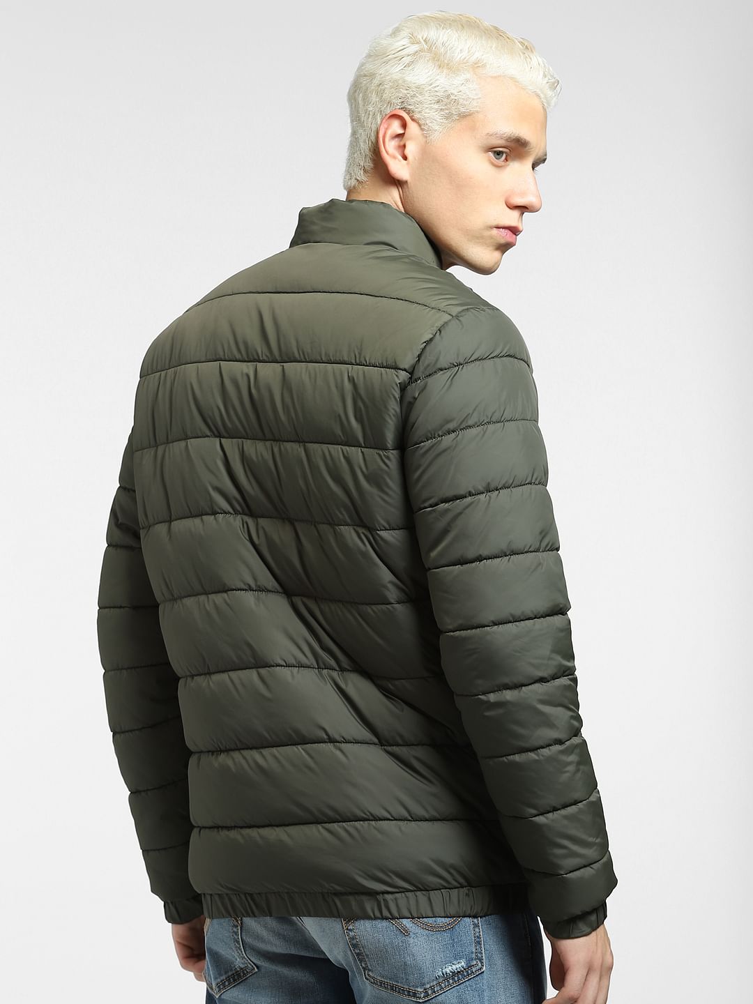 Green Quilted Hooded Puffer Jacket