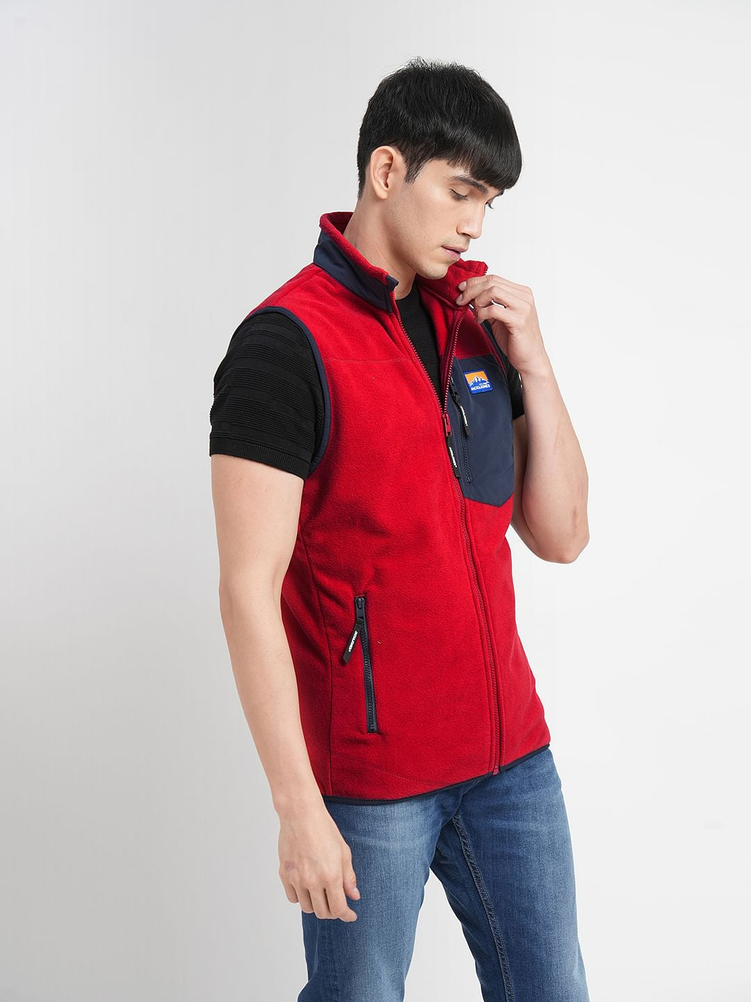 Red Polar Vest Jacket