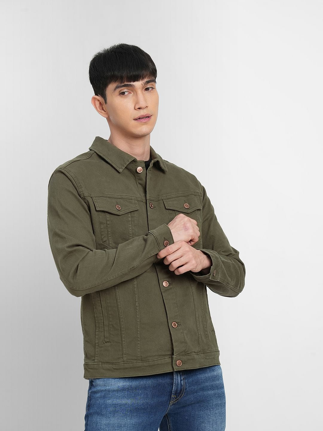 Green Trucker Denim Jacket