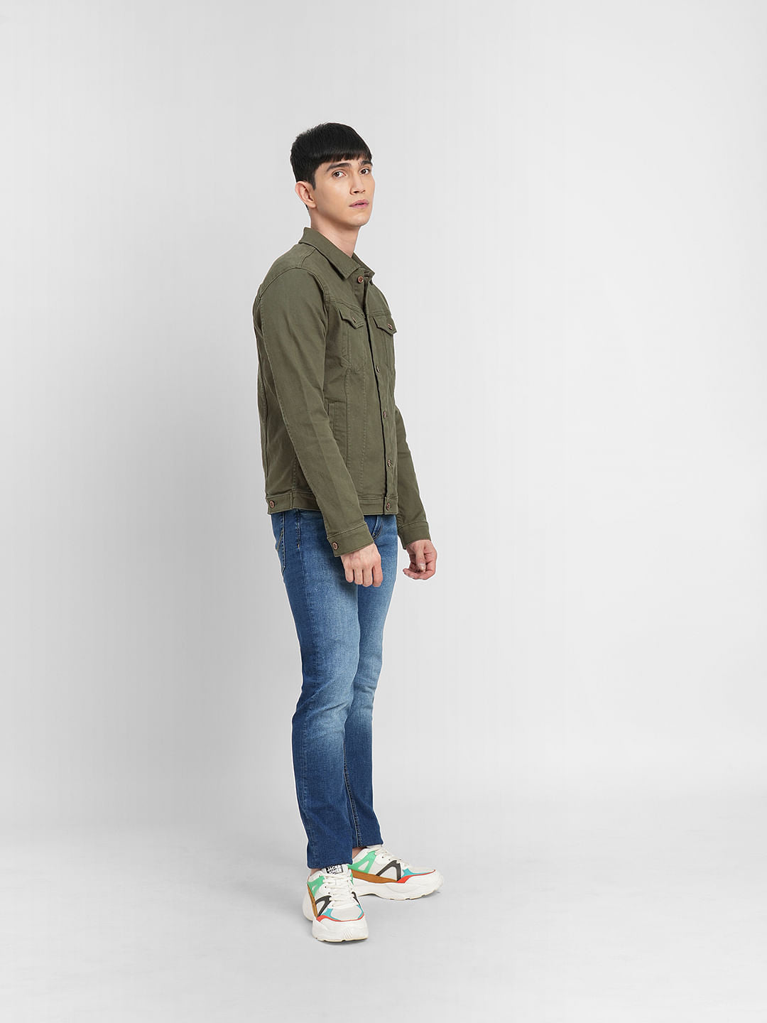 Green Trucker Denim Jacket